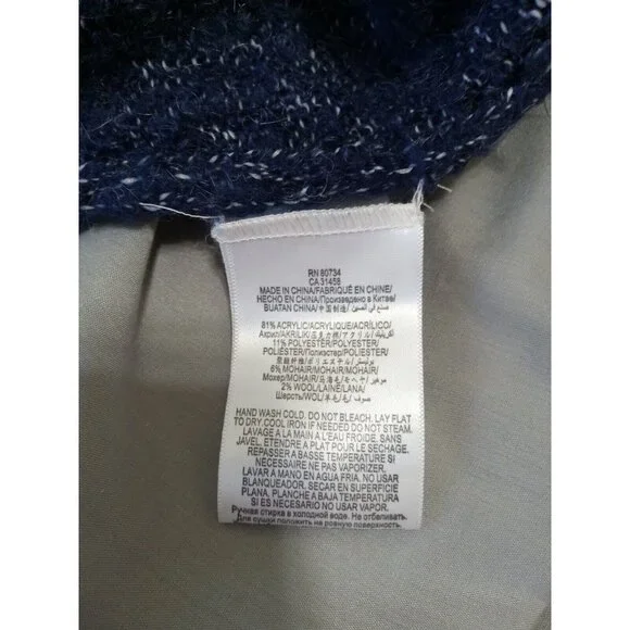 BCBGENERATION Women Sweater Preowned Long Sleeves Navy Blue White MEDIUM LARGE - Picture 10 of 10